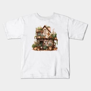 Earthy Oasis - Boho Chic House Plant Watercolor Design Kids T-Shirt